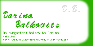 dorina balkovits business card